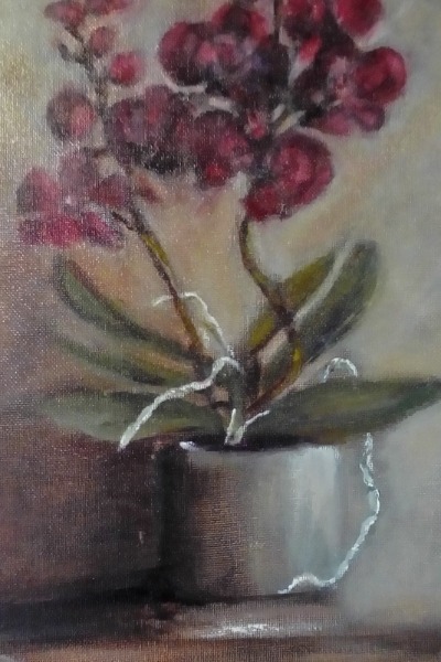 Study for Orchid in clay pot Oil on canvas