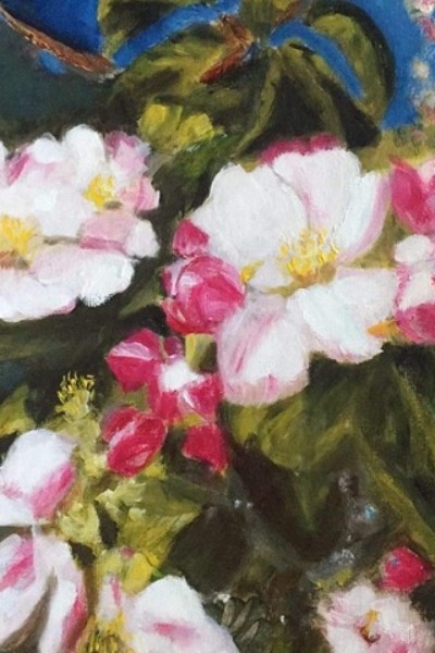 Spring blossom, oil on board SOLD 